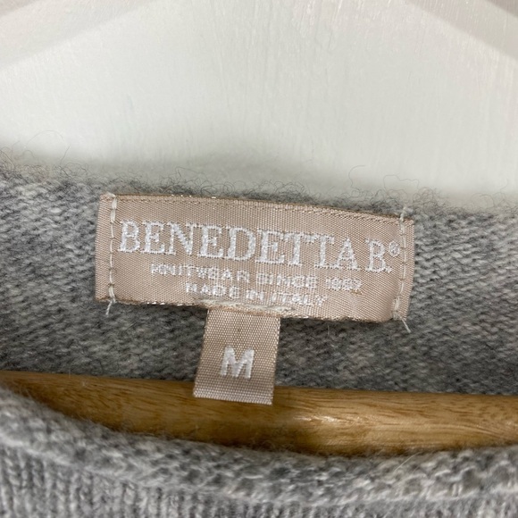 Benedetta B Italian Knit Polka Dot Merino Wool Cashmere Sweater Shirt Top Medium - Picture 2 of 4